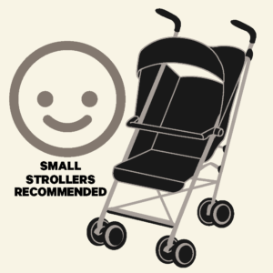 Small strollers are recommended onboard Puffing Billy Railway.