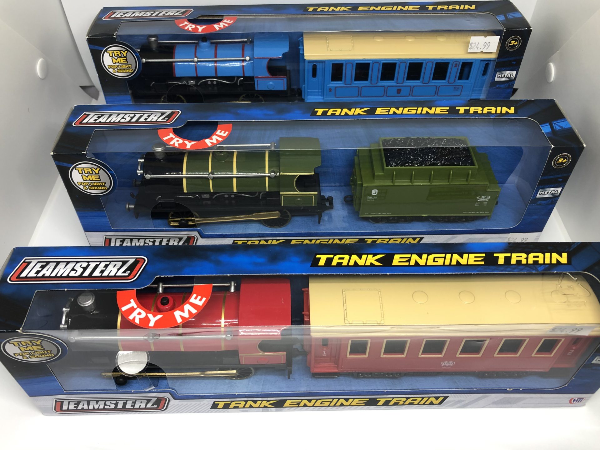TEAMSTERS DIECAST TANK ENGINE STEAM TRAIN with SOUND & LIGHTS toy tank engine 